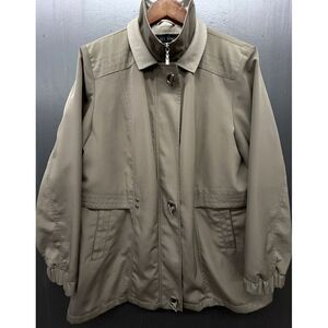 Fleet Street Coat XL Beige Rain Trench Windbreaker Lined Full Zip Pockets Jacket